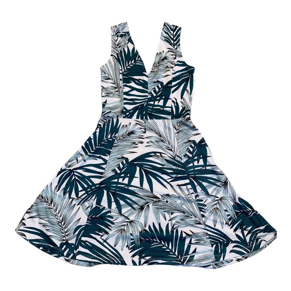 H&M Sz Small Palm Leaf Summer Dress